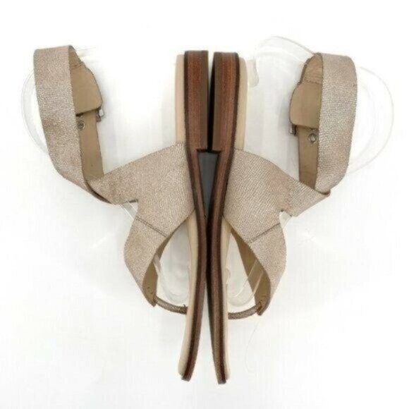 Donald J. Pliner Leather Lola 2 Snakeskin Shimmer Ankle Strap Thong 6 Sandals - Picture 3 of 8